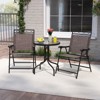 Tangkula 3 Pieces Bistro Set Outdoor Furniture Set with Tempered Glass Table Umbrella Hole - 3 of 4