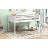MAYEERTY Twin Size Wood Low Loft Bed with Ladder, ladder can be placed on the left or right, White - 4 of 4