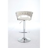 NicBex Bar Stools Set of 2 Adjustable Velvet Swivel Counter Stool, Dining Chair with Back and Chrome Footrest for Bar, Kitchen - 2 of 4