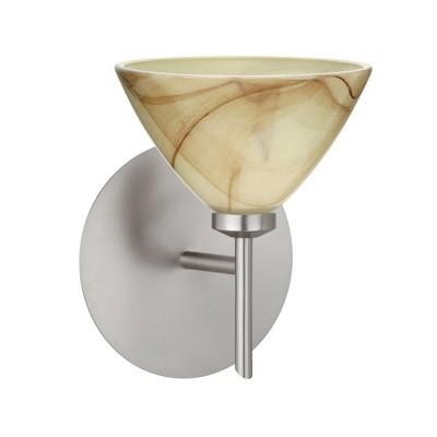 Besa Lighting Domi 1 - Light Wall Light in  Satin Nickel