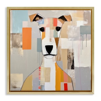 Stupell Industries Dog Face Abstract Collage, 25" x 25"