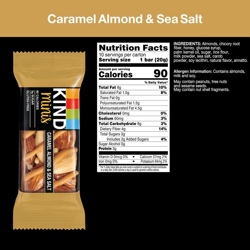 KIND Minis Caramel Almond Sea Salt - 7oz/10ct, 4 of 11