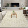 Washable Vintage Foral Rug Non Slip Low Pile Rug Soft Retro Throw Floor Cover Foldable Indoor Carpet for Living Room Bedroom Playroom Nursery - 2 of 4