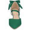 Allegra K Women's Satin Upper Pointed Toe Bow Decor Stiletto Heels Pumps - 2 of 4
