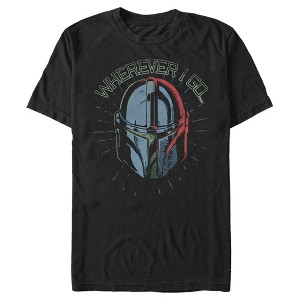 Men's Star Wars The Mandalorian Father's Day Mando Wherever I Go… T-Shirt - 1 of 4