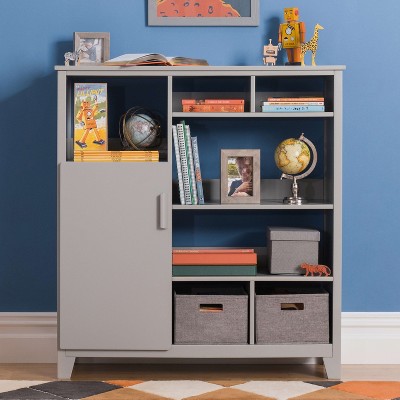 Martha Stewart Kids' Media Shelf: Children's Bedroom and Playroom Bookshelf and Toy Storage Organizer with Fabric Bins