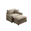 Corduroy Single Sofa with Footstool & Pillow - 4 of 4