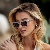 WMP Eyewear Womens Polarized Rectangular Sunglasses, Narrow Acetate Frame, 5-Barrel Hinges, Hand-Polished Finish - 4 of 4