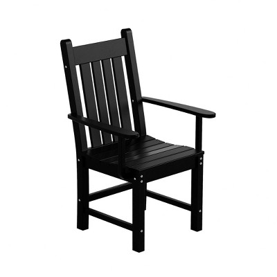 Black HDPE Outdoor Dining Armchair with Semi-Gloss Finish