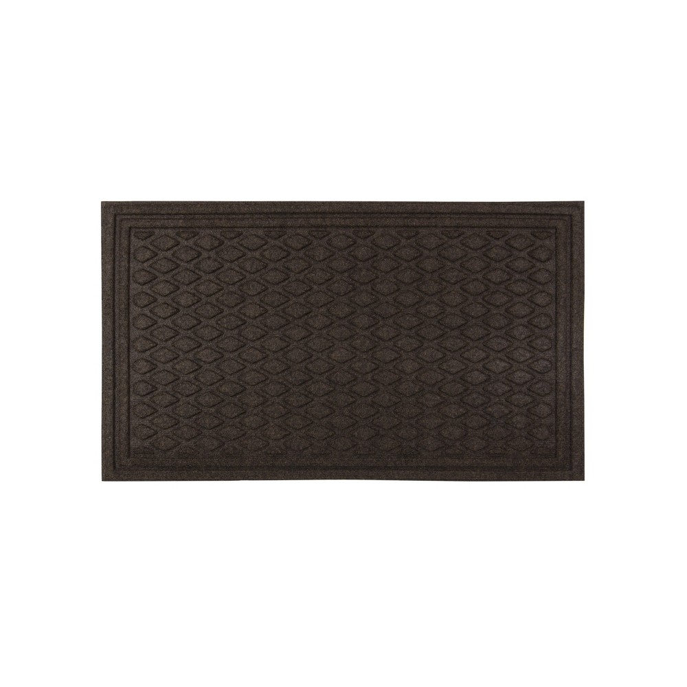 1'6"x2'6" Diamond Tufted Door Mat Dark Brown - Apache Mills: Outdoor & Indoor Stain-Resistant Low Pile Mat