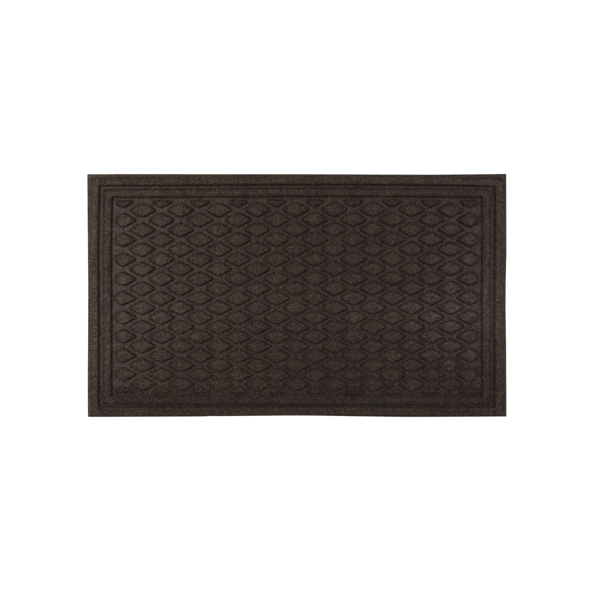 1'6"x2'6" Diamond Tufted Door Mat Dark Brown - Apache Mills: Outdoor & Indoor Stain-Resistant Low Pile Mat