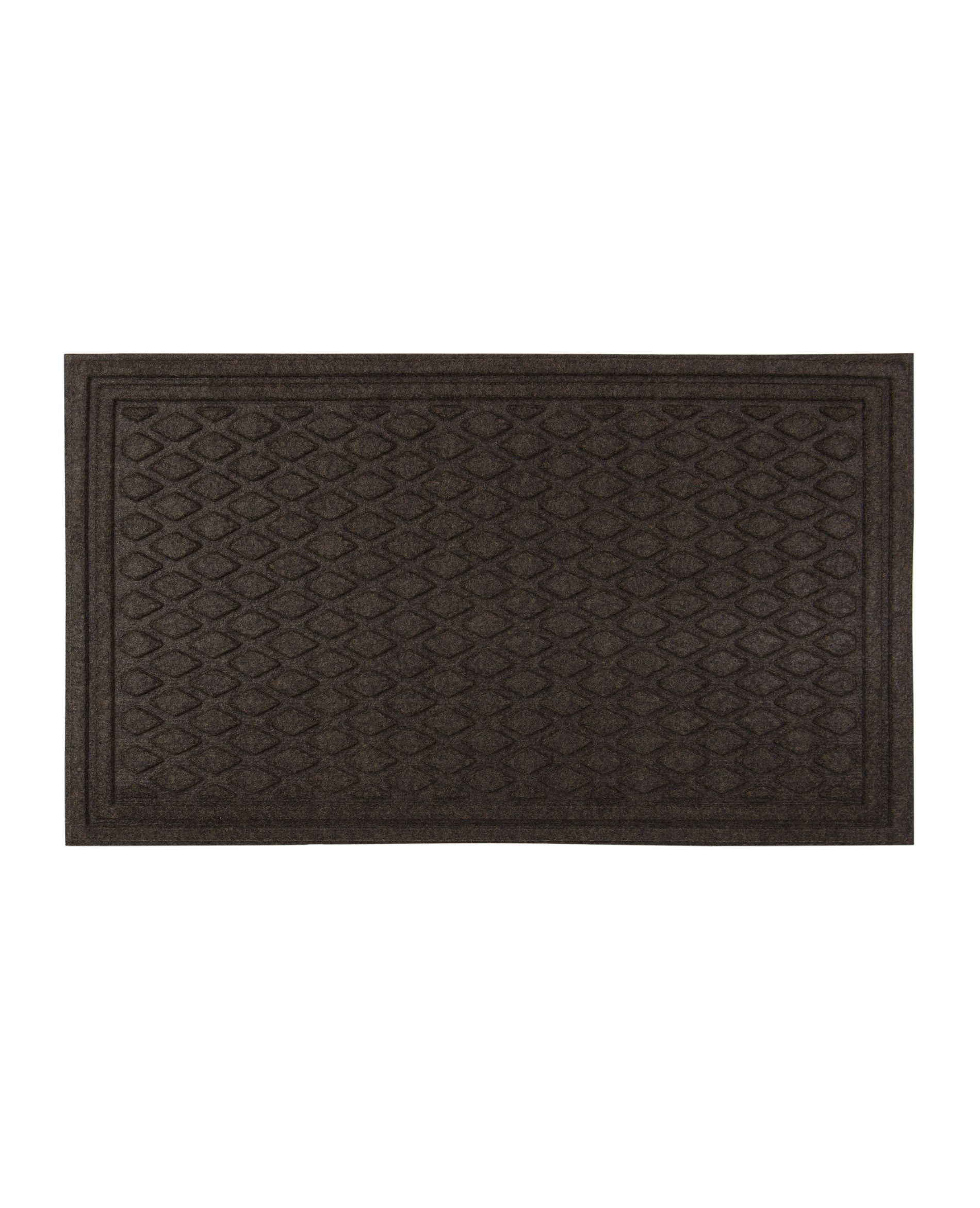 1'6"x2'6" Diamond Tufted Door Mat Dark Brown - Apache Mills: Outdoor & Indoor Stain-Resistant Low Pile Mat