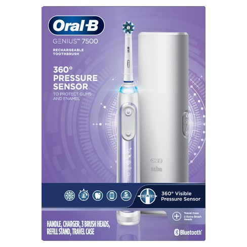 Oral-B iO Series 3 Limited Rechargeable Electric Powered Toothbrush, Black  with 2 Brush Heads and Travel Case - Visible Pressure Sensor to Protect