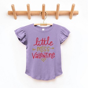 The Juniper Shop Little Miss Valentine Toddler Flutter Sleeve Tee - 1 of 3