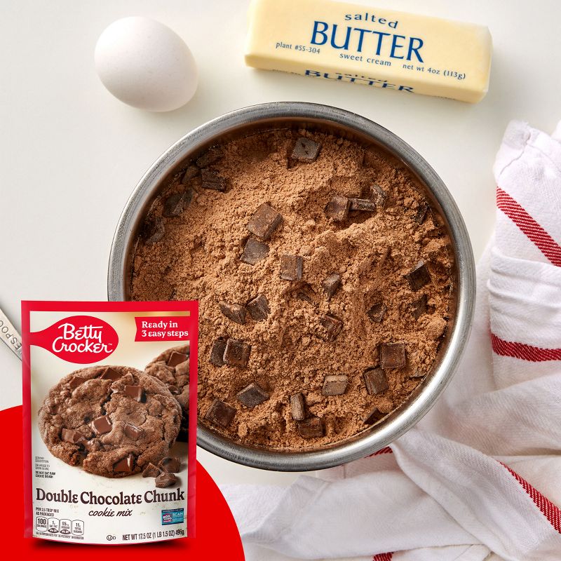 Betty Crocker Double Chocolate Chunk Cookie Mix - 17.5oz, 4 of 12