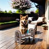 MaseiKar Brown Adjustable Pet Bowl Travel Ready HDPE Durable Poly Lumber Recycled - 3 of 4