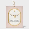 14K Gold Dipped Cubic Zirconia Heart Slider Pendant Necklace - Gold - 3 of 4