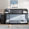 NicBex Twin Over Twin/Full Over Full Bunk Bed with Built-in Design and Fence,Loft Bed with 4 Drawers and 3 Shelves for Bedroom,White/Gray/Espresso - 2 of 4