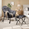 Garvee Lazy Chair with Ottoman, Ergonomic Lounge Armchair with Foldable Footrest and Removable Cover, Modern Small Space Chair - 2 of 4