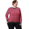 Agnes Orinda Women's Plus Size Contrast Color Long Sleeve Pullover Sweatshirts - 3 of 4