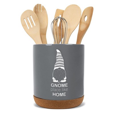 Elanze Designs Gnome Home Grey X-Large Cork Bottom Kitchen Utensil Holder