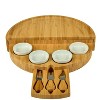 Picnic at Ascot Patented Split Level Swiveling Large Bamboo Charcuterie Board with Cheese Knife Set - 3 of 4