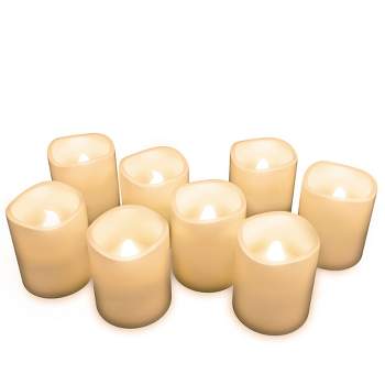 Flameless Candles, Battery Operated LED Bulb, 8-Piece Candle Set by Lavish Home - For Votive Holders Home, Wedding, Bridal Shower, Christmas Decor
