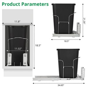 30 QT Pull Out Trash Can Under Cabinet, Under Sink Garbage Can with Soft-Close Full-Extension Slides, Space-Saving Multi-Purpose Waste Container - 1 of 4