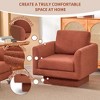 CAVINAS 360° Swivel Chairs, Modern Accent Chair, Thick Padded Single Lounge Sofa Chair, Upholstered Comfy Barrel Chair -Brick Red (set of 2) - 4 of 4
