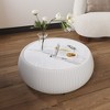 NicBex Modern Round Drum Shape Coffee Table with Marble Top & Leather Side,Fashionable Tea table Center Table for Living Room,Bedroom - 3 of 4
