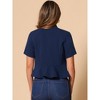 INSPIRE CHIC Women's Casual Open Front 3/4 Sleeve Collarless Business Blazer Cardigan - 3 of 4