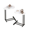 NicBex Modern C-Shaped Wooden End Table with Metal Frame Slide,Natural Side Table,Coffee Table for Bedroom,Living Room - 3 of 4