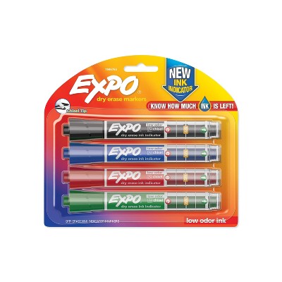 Expo Dry Erase Markers with Ink Indicator Chisel Tip Assorted Colors 2460740
