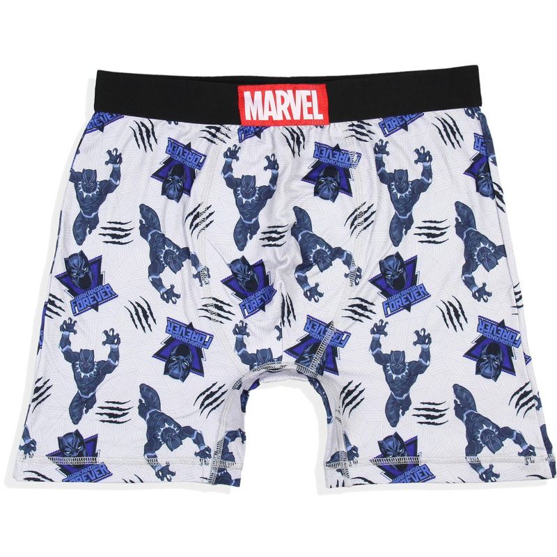 Marvel Mens' 2 Pack Black Panther Costume Boxers Underwear Boxer Briefs Blue, 2 of 5