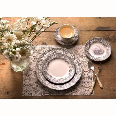 Delamere 6.5 Inch Brown Porcelain Bread and Butter Plates Set