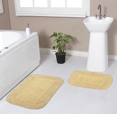Radiant Collection Cotton Ruffle Pattern Tufted Set of 2 Bath Rug Set - Home Weavers