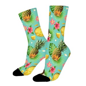 Pineapple Women Printed Crew Socks Funny Funky Socks Soft Polyester Novelty Gifts for Artists Men - 1 of 1