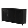 JUJABU Modern TV Console with Storage for up to 65" TVs, Entertainment Cabinet with Solid Wood Legs for Living Room - Black - 2 of 4