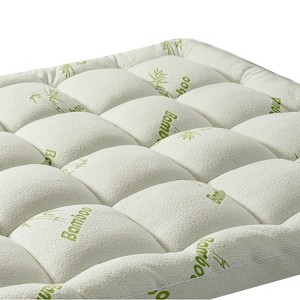Itopfox Premium Viscose Bamboo Twin XL Mattress Topper for Back Pain, 1200 GSM Quilted Fitted Extra Thick Pad with Deep Pocket - 1 of 4