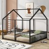Two Shared House Platform Beds with  Headboard for Kids - 4 of 4