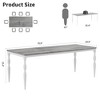 Rectangular Dining Table for 6, 78 Inch Rustic Farmhouse Kitchen Table with Large Tabletop - 2 of 4