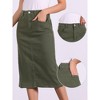 INSPIRE CHIC Women's Casual High Waist Stretchy Midi Jean Skirt - image 2 of 4