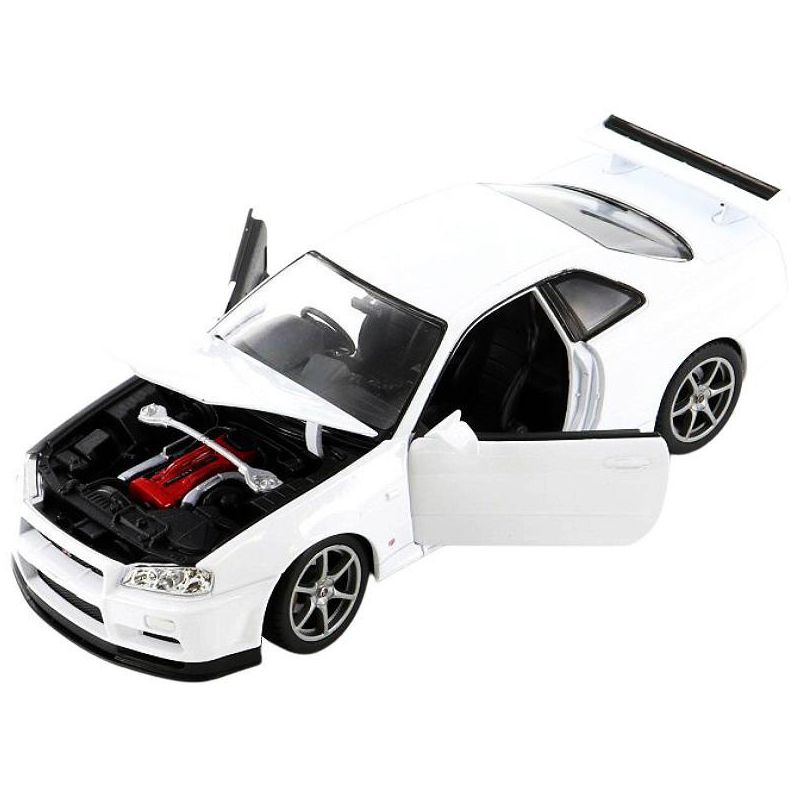 Nissan Skyline GT-R (R34) RHD (Right Hand Drive) White "NEX Models" 1/24 Diecast Model Car by Welly, 2 of 4