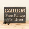 Caution Free Range Children 14 x 10.5 inch Rustic Distressed Wood Wall Sign - Foreside Home & Garden - 3 of 4