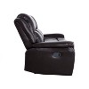Home Imports Emporium Contemporary Recliner Sofa, Manual Reclining Sofa for Living Room with Pillow Tops and Cupholders in Espresso - 4 of 4