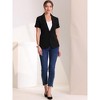 INSPIRE CHIC Women's Notch Lapel Collar One Button Office Formal Short Sleeve Blazer - 3 of 4