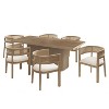Christopher Knight Home Kassadin Farmhouse 7 Piece Dining Set with Rubberwood Upholstered Rattan Chairs - 2 of 4