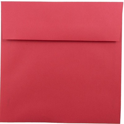 JAM Paper 8.5 x 8.5 Square Colored Invitation Envelopes Red Recycled 2794374