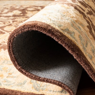 Heritage Elegance Round Hand-Tufted Wool Rug in Brown/Tan, 8' Diameter