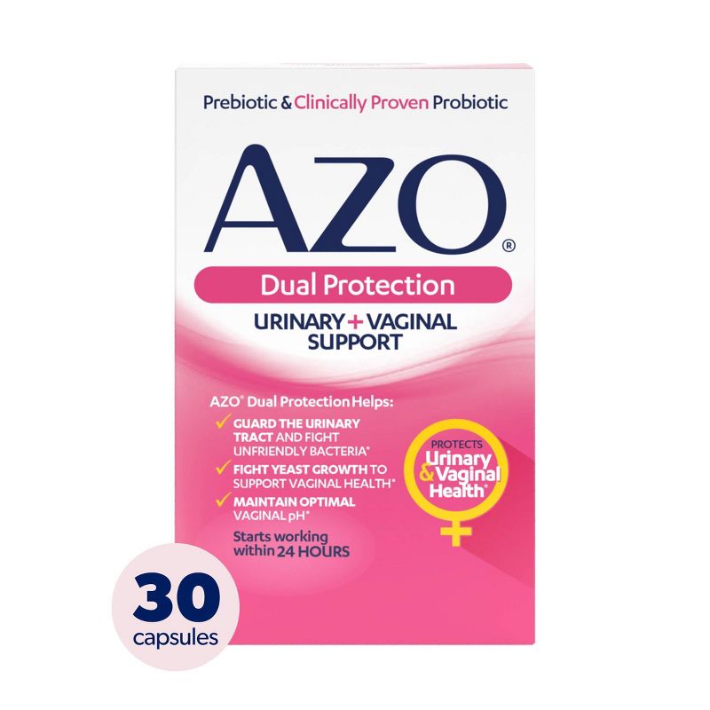 AZO Dual Protection Clinically Proven Women&#39;s Probiotic for Urinary + Vaginal Support - 30ct, 1 of 10
